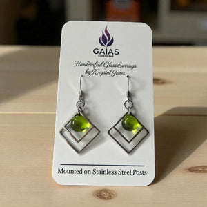 Glass Geometric Earrings - Gaia's Glasswear - Painted Door on Main