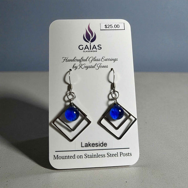 Glass Geometric Earrings - Gaia's Glasswear - Painted Door on Main