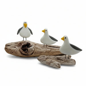 Glass Seagulls on Driftwood - A Touch Of Glass - Painted Door on Main