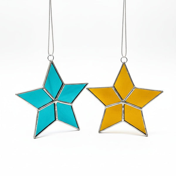 Glass Star Ornaments - Tevlan Glass - Painted Door on Main