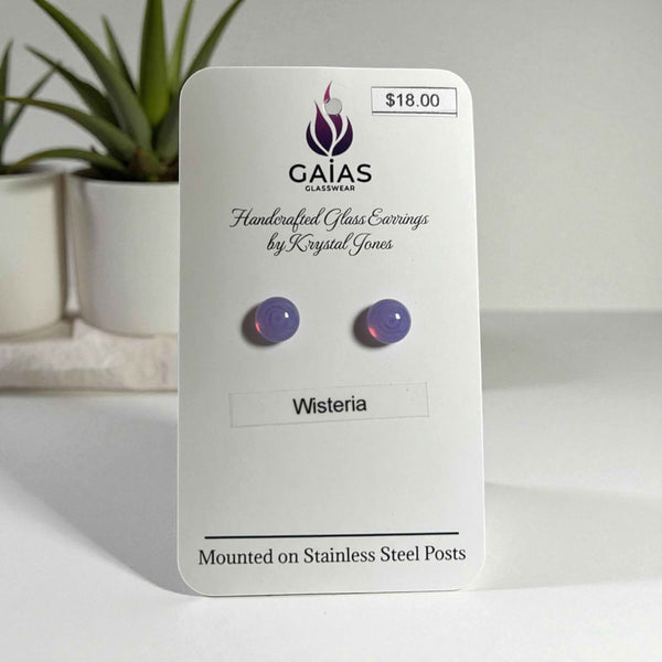 Glass Stud Earrings - Gaia's Glasswear - Painted Door on Main