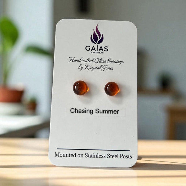 Glass Stud Earrings - Gaia's Glasswear - Painted Door on Main