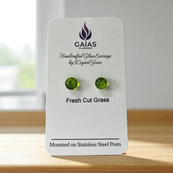 Glass Stud Earrings - Gaia's Glasswear - Painted Door on Main