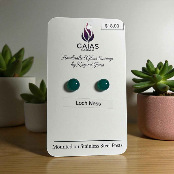 Glass Stud Earrings - Gaia's Glasswear - Painted Door on Main