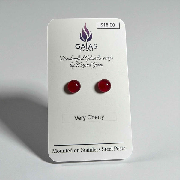 Glass Stud Earrings - Gaia's Glasswear - Painted Door on Main