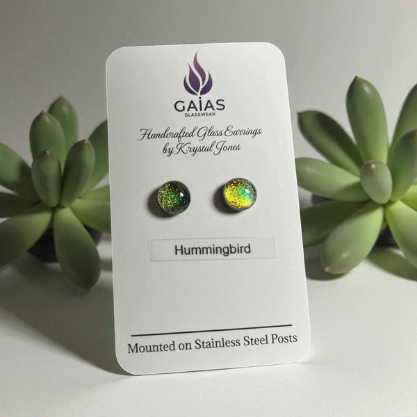 Glass Stud Earrings - Gaia's Glasswear - Painted Door on Main