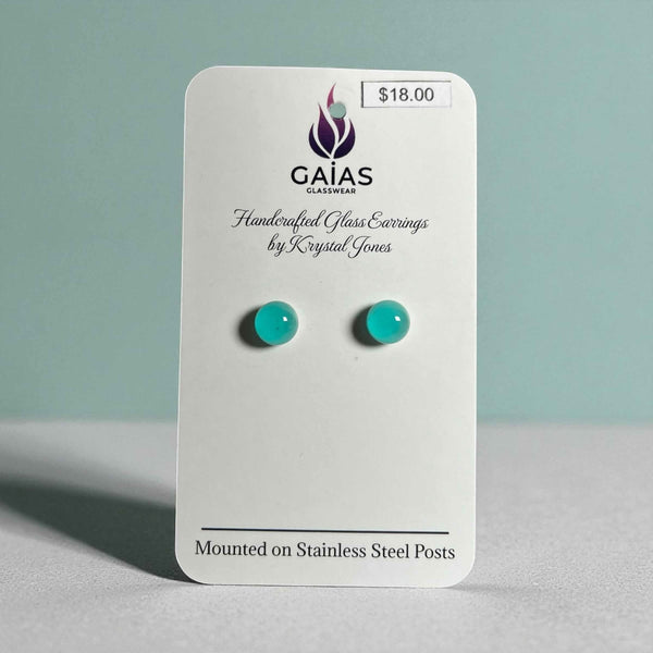 Glass Stud Earrings - Gaia's Glasswear - Painted Door on Main
