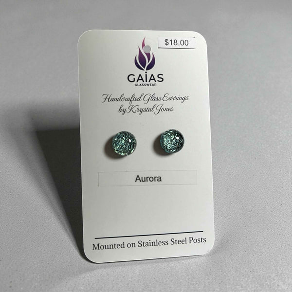 Glass Stud Earrings - Gaia's Glasswear - Painted Door on Main