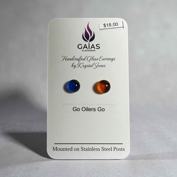 Glass Stud Earrings - Gaia's Glasswear - Painted Door on Main