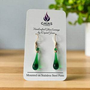 Glass Teardrop Earrings - Gaia's Glasswear - Painted Door on Main