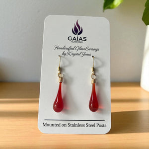 Glass Teardrop Earrings - Gaia's Glasswear - Painted Door on Main