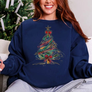 'Glitter Christmas Tree' Crewneck - Thumbprint Designs - Painted Door on Main