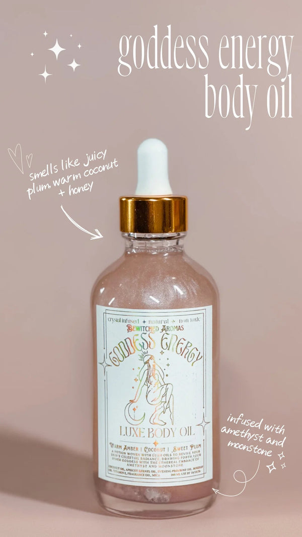 Goddess Energy Crystal Infused Body Oil - Bewitched Aromas - Painted Door on Main