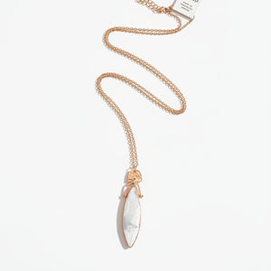 Gold & White Marble Geometric Necklace - Gracie Rose Designs - Painted Door on Main