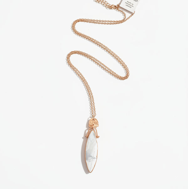 Gold & White Marble Geometric Necklace - Gracie Rose Designs - Painted Door on Main