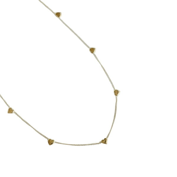Golden Heartline Necklace - Petit Gold - Painted Door on Main