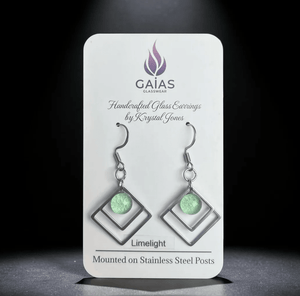 Handcrafted Glass Geometric Earrings - Painted Door on Main