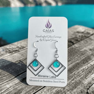 Handcrafted Glass Geometric Earrings - Painted Door on Main