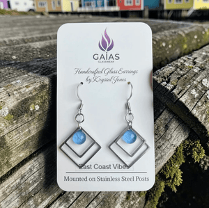 Handcrafted Glass Geometric Earrings - Painted Door on Main