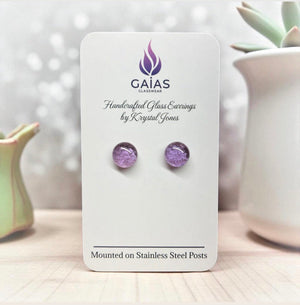 Handcrafted Glass Stud Earrings - Painted Door on Main