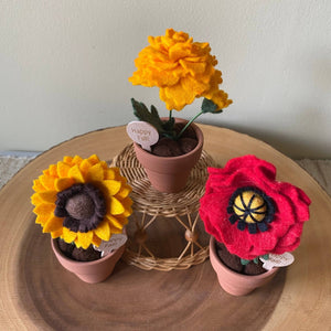 “Happy Fall” Felt Autumn Flowers - ForgetBKnot - Painted Door on Main