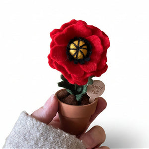 “Happy Fall” Felt Autumn Flowers - ForgetBKnot - Painted Door on Main