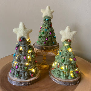 Holiday LIGHTED Mini Macrame Tree - ForgetBKnot - Painted Door on Main