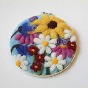 Hoop Framed Felted Art - Painted Door on Main