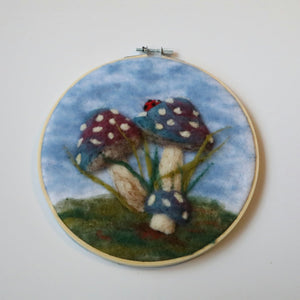 Hoop Framed Felted Art - Painted Door on Main