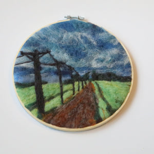 Hoop Framed Felted Art - Painted Door on Main