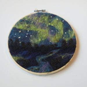 Hoop Framed Felted Art - Painted Door on Main