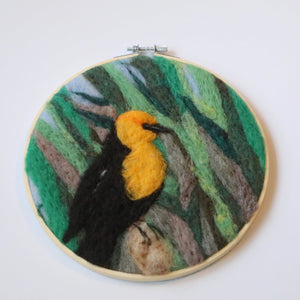 Hoop Framed Felted Art - Painted Door on Main