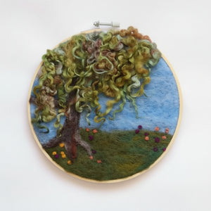 hoop Framed Felted Art - Elaine Grandon Fibre Arts - Painted Door on Main