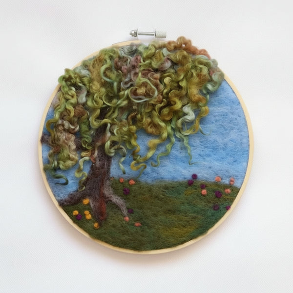 hoop Framed Felted Art - Elaine Grandon Fibre Arts - Painted Door on Main