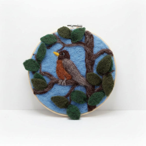 Hoop Framed Felted Art - Elaine Grandon Fibre Arts - Painted Door on Main