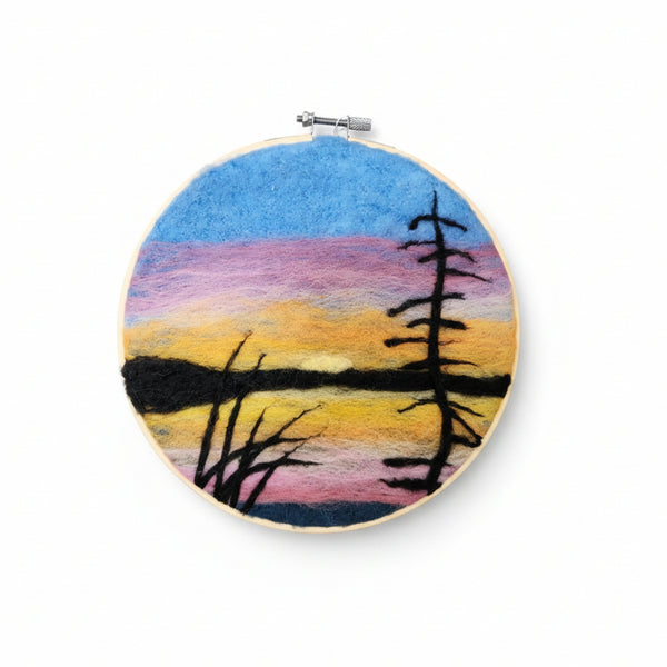 Hoop Framed Felted Art - Elaine Grandon Fibre Arts - Painted Door on Main