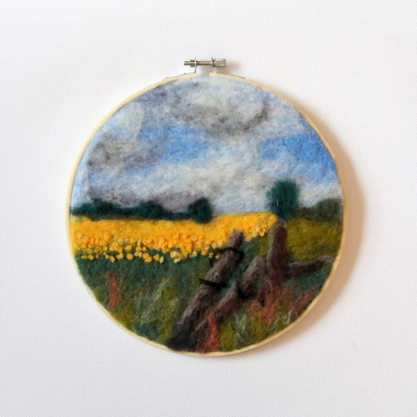 Hoop Framed Felted Art - Elaine Grandon Fibre Arts - Painted Door on Main