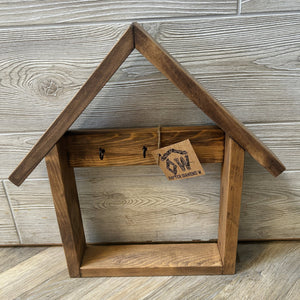 House - Shaped Key Organizer - Rafter Diamond W - Painted Door on Main