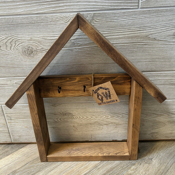 House - Shaped Key Organizer - Rafter Diamond W - Painted Door on Main
