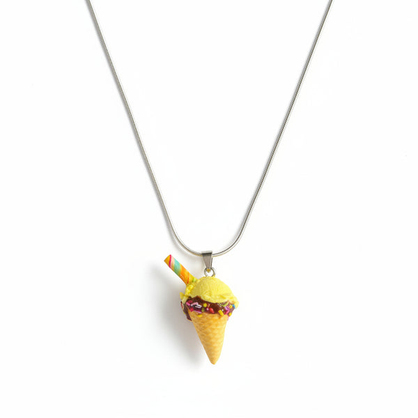 Ice Cream Cone Necklace - Kid in a Candy Shop - Painted Door on Main