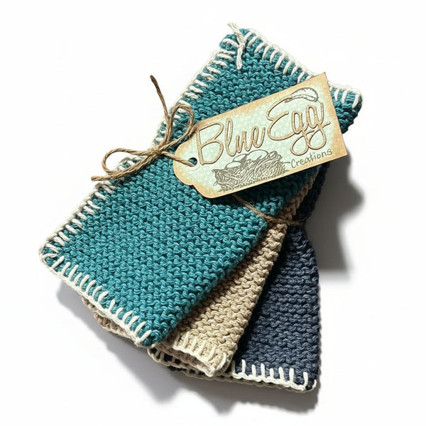 Knitted Cloth Gift Sets - Blue Egg Creations - Painted Door on Main