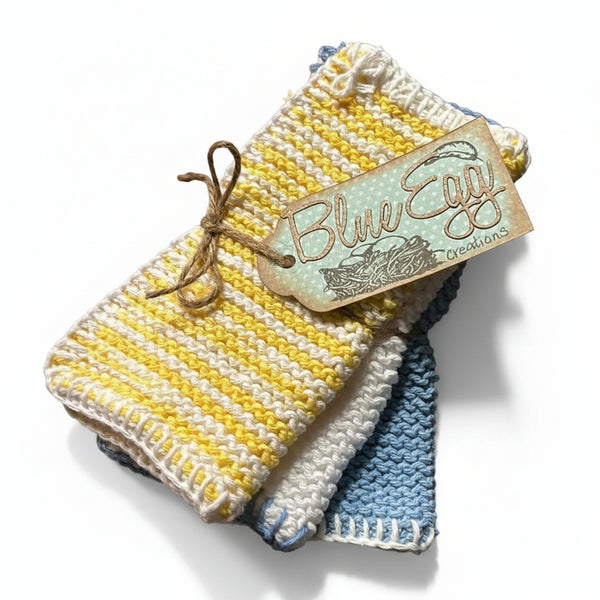 Knitted Cloth Gift Sets - Blue Egg Creations - Painted Door on Main