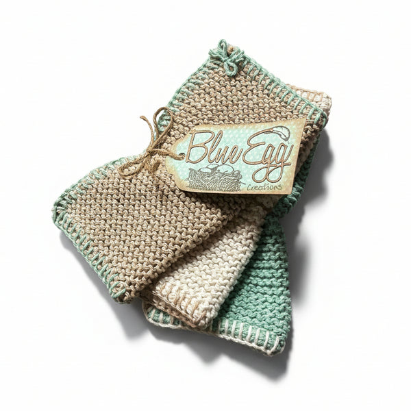 Knitted Cloth Gift Sets - Blue Egg Creations - Painted Door on Main