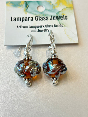 Lampwork Glass Beads + Sterling Silver Earring - Painted Door on Main