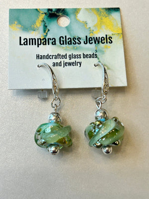 Lampwork Glass Beads + Sterling Silver Earring - Painted Door on Main