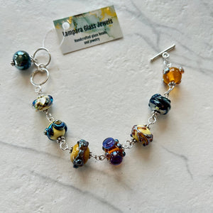 Lampwork Glass Bracelet - Painted Door on Main