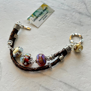 Lampwork Glass Bracelet - Painted Door on Main