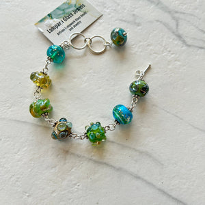 Lampwork Glass Bracelet - Painted Door on Main