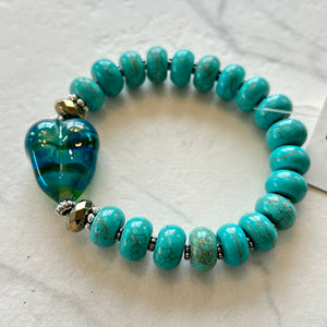 Lampwork Glass Bracelet - Painted Door on Main