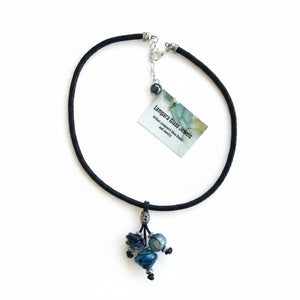 Lampwork Glass + Leather Drop Necklace (Short) - Painted Door on Main